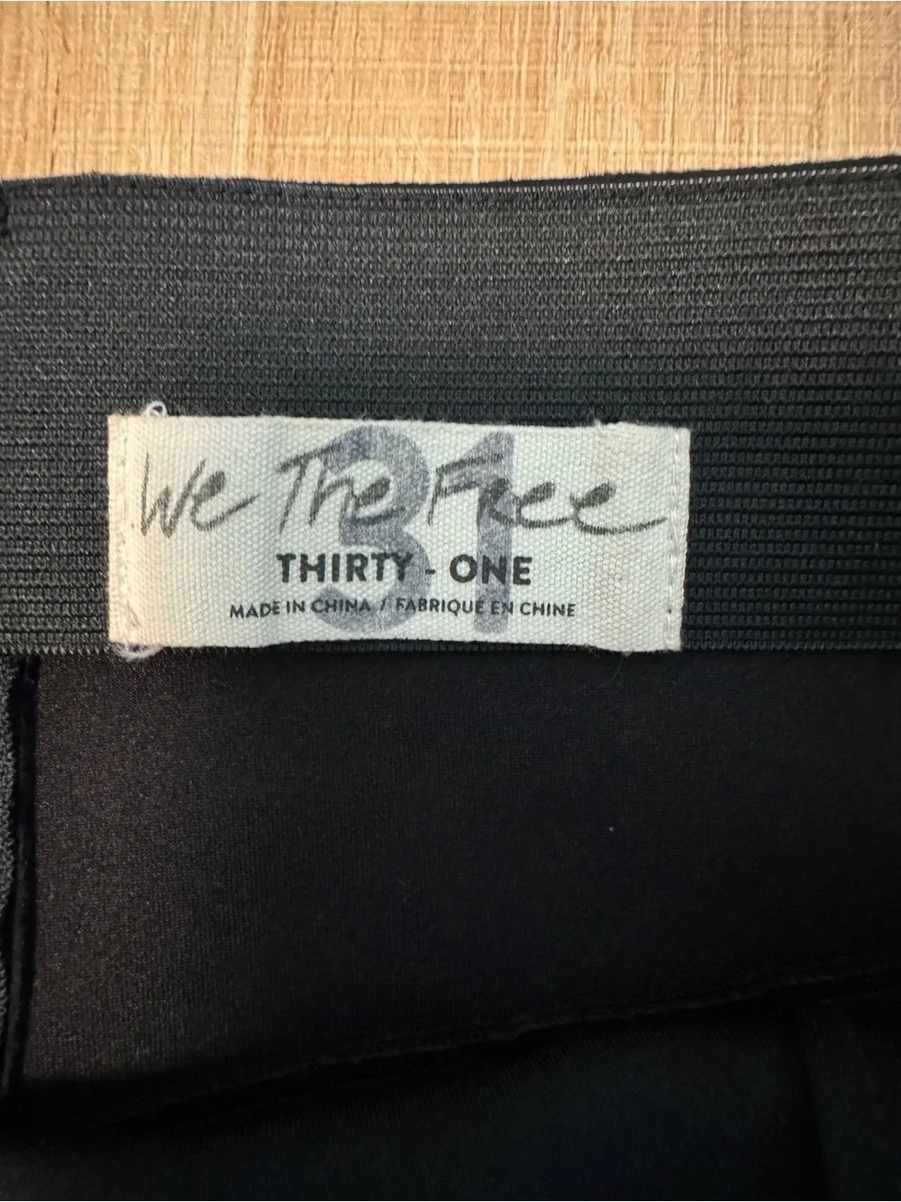 We The Free Faux Suede Flare Pants Black Slit Hem High Rise Size 31